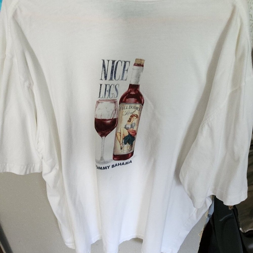 Tommy Bahama Embroidered Hawaiian Shirt Nice Legs Wine Pinup Girl XXL Tommy Baha